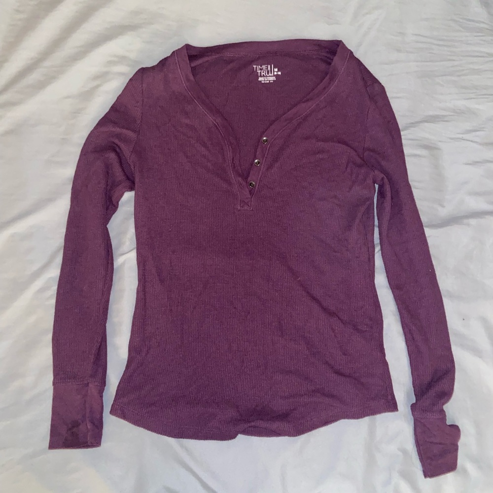 long sleeve purple shirt